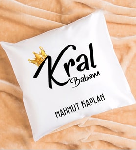 Babaya Hediye Kral Babam Babalar Günü Hediyesi Yastık
