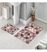 Banyo Halısı Ikili Klozet Takımı Kaymaz Tabanlı (60 xm x 100 cm + 40 cm x 60 cm) 