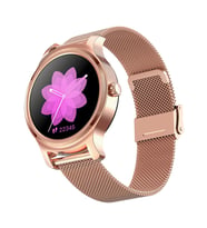 Spovan SPR2 Telefon Tansiyon Ölçer Türkçe Akıllı Saat- Rose Gold Çelik Hasır
