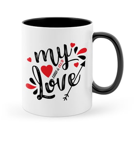 BK Gift Kişiye Özel Aşkım Siyah Kupa Bardak  1