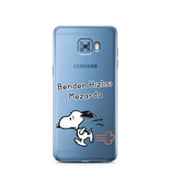 Snoopy Tasarımlı Süper Şeffaf Silikon Telefon Kılıfı Samsung C5 Pro  