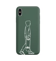 Iphone Xs Max Çizgi Tasarımlı Koyu Yeşil Lansman Telefon Kılıfı
