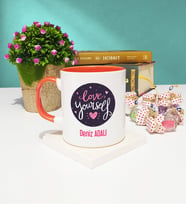 Love Yourself Tasarımlı Kişiye Özel Kupa Bardak Turuncu