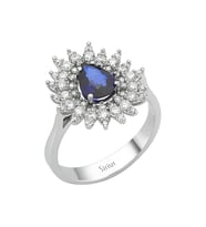 Sirius Pırlanta ve Damla Safir Taşlı Yüzük 0704R0254