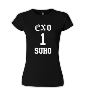 EXO - Suho Siyah Bayan Tshirt