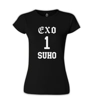 EXO - Suho Siyah Bayan Tshirt