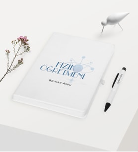 BK Gift Kişiye Özel Fizik Öğretmeni Temalı Beyaz Defter Kalem Hediye Seti - 1