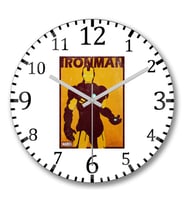 Marvel Ironman Duvar Saati Bombeli Gercek Cam