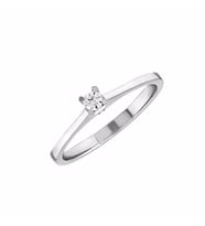 0,13Ct Pırlanta Tektaş Yüzük - 18K (Beyaz)