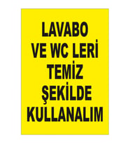 MIGNATIS - Lavabo Ve Wc-Leri Temiz Şekilde Kullanalım Levhası - Sac Malzeme 50x70cm