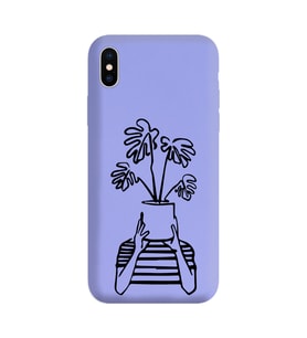 Iphone Xs Max Çizgi Tasarımlı Mor Lansman Telefon Kılıfı