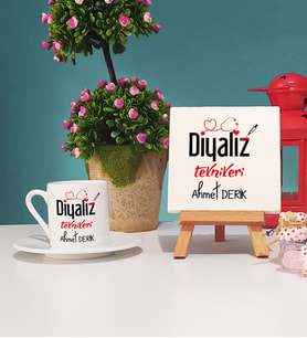 Diyaliz Teknikeri Hediye Türk Kahvesi Fincanı ve Dekoratif Taş Baskı Hediye Seti