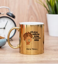 Kilolu Değilim İçime Attıklarım Ağır Gold Kupa Bardak