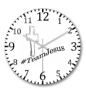 Team Jesus Duvar Saati Bombeli Gercek Cam