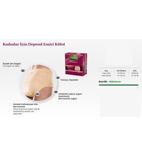 Depend Emici Külot Hasta Bezi Avantaj Pk Büyük Kadın (16 Adet)