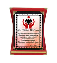 Öğretmenler Günü Hediyesi Kişiye Özel İsim ve Tarih Baskılı Plaket (Kırmızı)