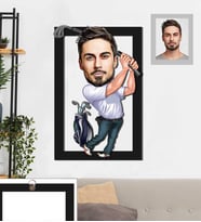 Kişiye Özel Golfçü Karikatürlü 3D Ahşap Tablo 30x47 Bay-3