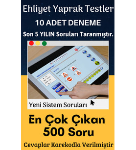 Enine Boyuna Eğitim 10’lu Ehliyet Deneme Yaprak Test