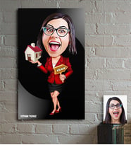 BK Gift Kişiye Özel Bayan Gayrimenkul Danışmanı Karikatür Ahşap Tablo - 3