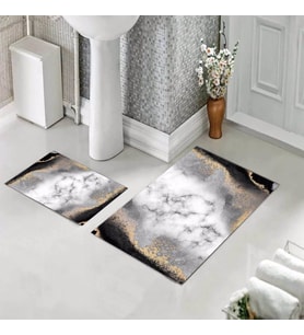 Banyo Halısı Ikili Klozet Takımı Kaymaz Tabanlı (60 xm x 100 cm + 40 cm x 60 cm) 