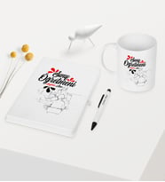 BK Gift Kişiye Özel Sınıf Öğretmeni Temalı Beyaz Defter Kalem Kupa Seti - 1