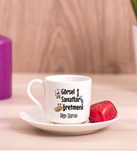 Görsel Sanatlar Öğretmeni Porselen Türk Kahvesi Fincanı