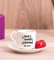 Görsel Sanatlar Öğretmeni Porselen Türk Kahvesi Fincanı