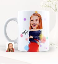 BK Gift Kişiye Özel Bayan Karikatürlü Beyaz Kupa Bardak  12