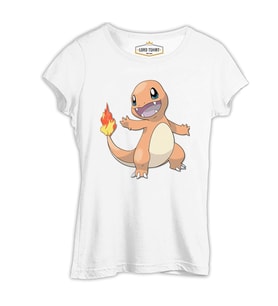 Pokemon - Charmander Beyaz Kadın Tshirt