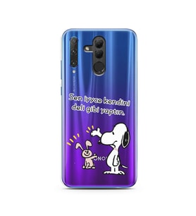 Snoopy Tasarımlı Süper Şeffaf Silikon Telefon Kılıfı Huawei Honor 20 Lite 