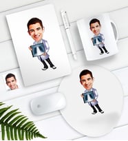 BK Gift Kişiye Özel Bay Radyoloji Uzmanı Karikatürlü Defter Kalem Kupa Mouse Pad Seti (Model 1)