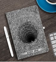BK Gift Kişiye Özel 3D Çizim Kapaklı Beyaz Defter Kalem Seti - 1