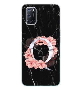 Mermer Çiçekli Harf Tasarım Süper Şeffaf Silikon Telefon Kılıfı Oppo A52-A72 Q-H