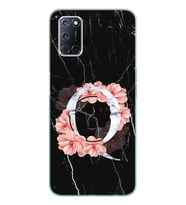 Mermer Çiçekli Harf Tasarım Süper Şeffaf Silikon Telefon Kılıfı Oppo A52-A72 Q-H