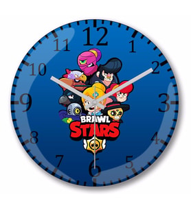 Brawl Stars  Yıldızları  Duvar Saati Bombeli Gercek Cam