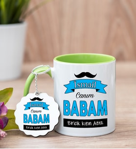Canım Babam Yeşil Kupa Bardak Ve Anahtarlık Set