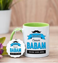 Canım Babam Yeşil Kupa Bardak Ve Anahtarlık Set