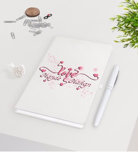 BK Gift Kişiye Özel Sevgililer Günü Beyaz Defter Kalem Seti-14