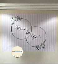 100x70cm Söz, Nişan, Kına Gecesi, Düğün İçin Kişiye Özel Branda Afiş Arka Fon