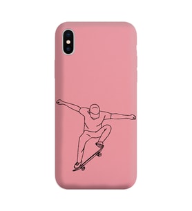Iphone X Çizgi Tasarımlı Pudra Lansman Telefon Kılıfı