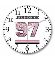 Bts Jungkook 97 Duvar Saati Bombeli Gercek Cam