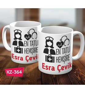 Kişiye Özel İsimli Hemşire Meslek Hediye Kupa Bardak