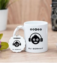 Emoji Tasarım Beyaz Kupa Bardak Ve Anahtarlık Set