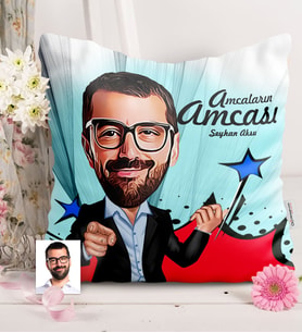 BK Gift Kişiye Özel Amcaların Amcası Karikatürlü  Yastık  1