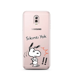 Snoopy Tasarımlı Süper Şeffaf Silikon Telefon Kılıfı Samsung C8 