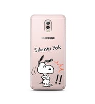 Snoopy Tasarımlı Süper Şeffaf Silikon Telefon Kılıfı Samsung C8 