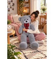 140 Cm Sevimli Pelüş Ayıcık (Gri)