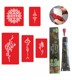 Kına Desenleri Dövmesi Kına ve Şablon Seti Tattoo