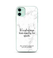 Iphone 11 Beyaz Mermer Söz Tasarımlı Telefon Kılıfı