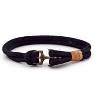 SİYAH PARACORD BRONZ ÇAPALI DENİZCİ ERKEK BİLEKLİK BT548